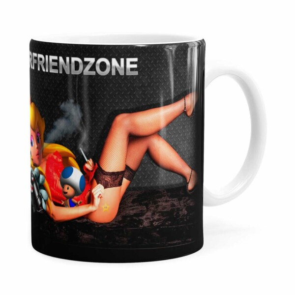 Caneca Super Mario Bros #neverfriendzone Sexy V01 Branca