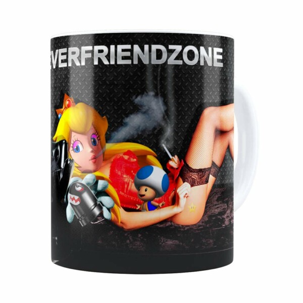 Caneca Super Mario Bros #neverfriendzone Sexy V01 Branca