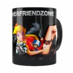 Caneca Super Mario Bros #neverfriendzone Sexy V01 Preta