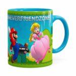 Caneca Super Mario Bros #neverfriendzone Sexy V02 Azul Claro