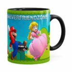 Caneca Super Mario Bros #neverfriendzone Sexy V02 Preta