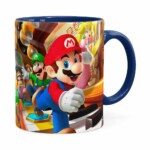 Caneca Super Mario Piano 3d Print Azul Escuro