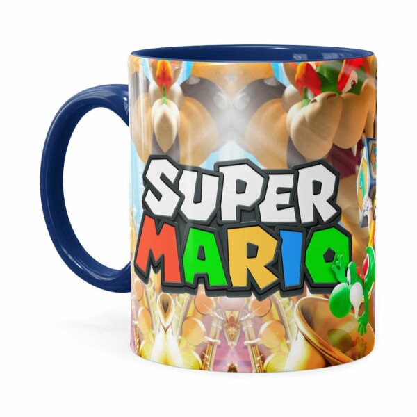 Caneca Super Mario Piano 3d Print Azul Escuro
