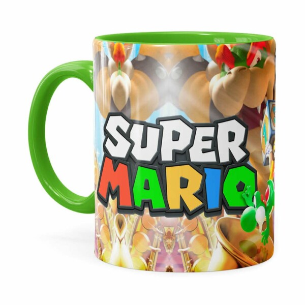 Caneca Super Mario Piano 3d Print Verde Claro
