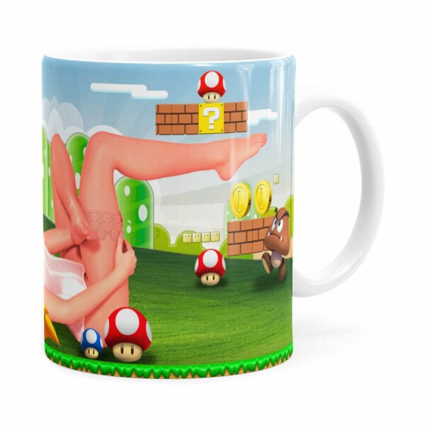 Caneca Super Mario Sexy Peach Branca