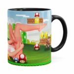Caneca Super Mario Sexy Peach Preta