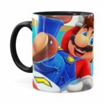Caneca Super Mario Team 3d Print Preta