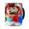 Caneca Super Mario Team 3d Print Preta
