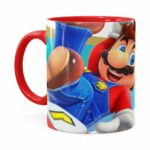 Caneca Super Mario Team 3d Print Vermelha