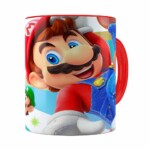 Caneca Super Mario Team 3d Print Vermelha