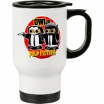 Caneca Térmica Pulp Fiction Corujas 500ml Branca