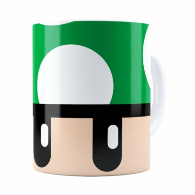 Caneca Toad Super Mario Bros Verde Branca