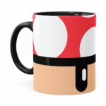 Caneca Toad Super Mario Bros Vermelho Preta