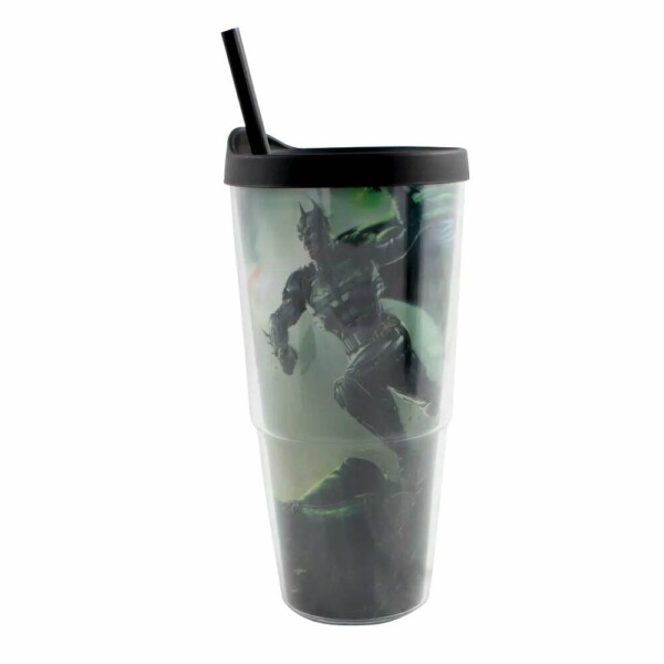 Copo Tampa E Canudo Injustice Superman E Batman 650ml