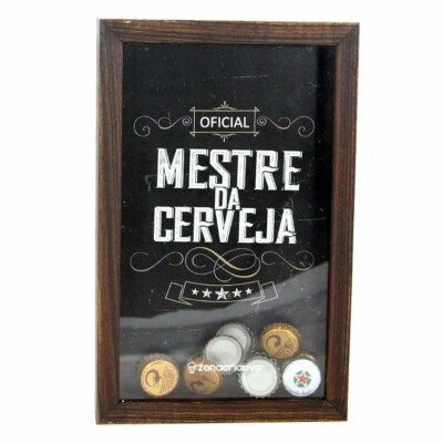 Quadro Coleção De Tampas Mestre Da Cerveja