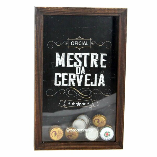 Quadro Coleção De Tampas Mestre Da Cerveja