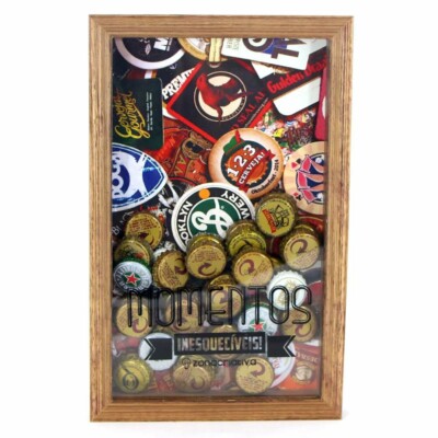 Quadro Coleção De Tampas Momentos Inesquecíveis