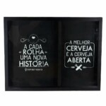 Quadro Coleção Duplo De Rolhas E Tampas Vinho E Cerveja