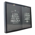 Quadro Coleção Duplo De Rolhas E Tampas Vinho E Cerveja