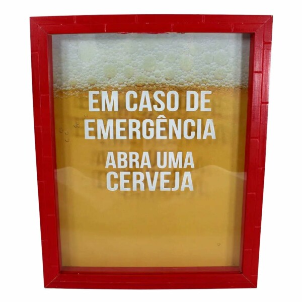 Quadro Coleção Emergência Tampas Cervejas