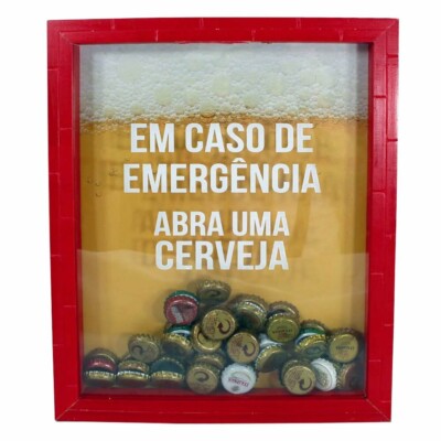 Quadro Coleção Emergência Tampas Cervejas