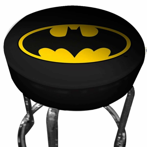 Banqueta Batman Logo Preta Em Ferro
