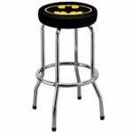 Banqueta Batman Logo Preta Em Ferro