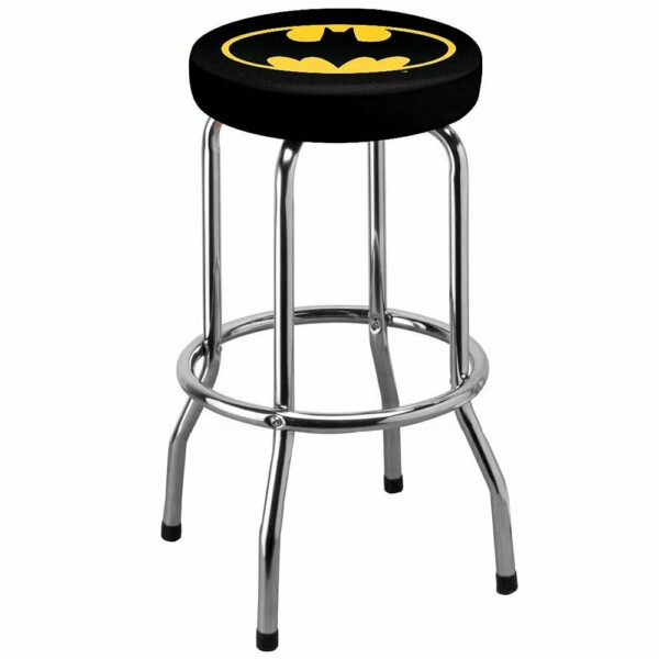 Banqueta Batman Logo Preta Em Ferro