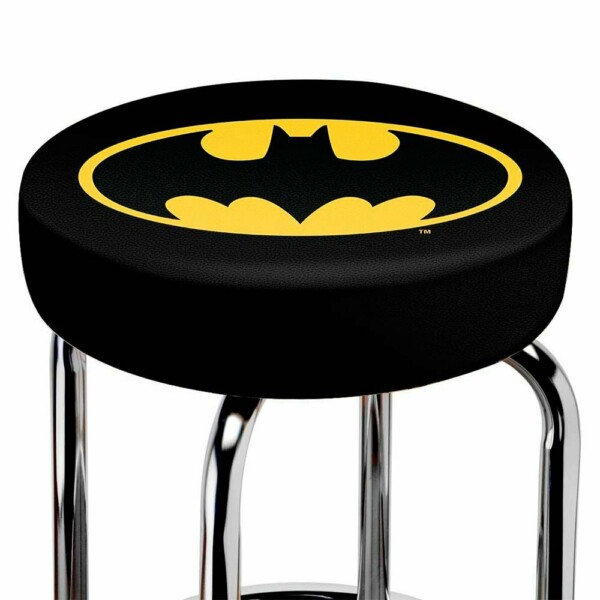 Banqueta Batman Logo Preta Em Ferro