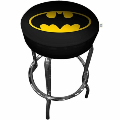 Banqueta Batman Logo Preta Em Ferro