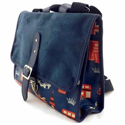 Bolsa Old School London Forever Couro E Camurça