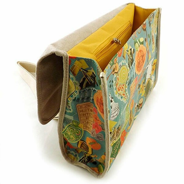 Bolsa Old School Povo Unido Couro E Camurça