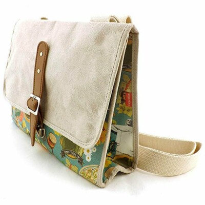 Bolsa Old School Povo Unido Couro E Camurça