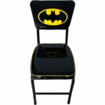 Cadeira Batman Bar Logo Preta Em Metal