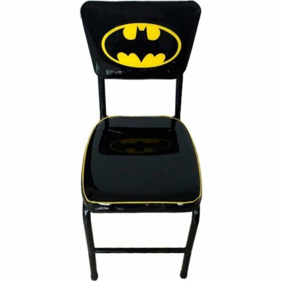 Cadeira Batman Bar Logo Preta Em Metal