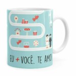 Caneca A Caminho Da Felicidade Te Amo Branca