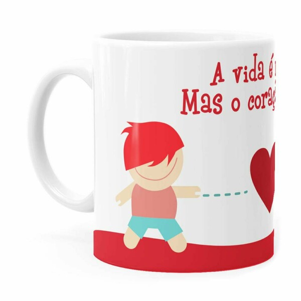 Caneca A Vida é Minha Mas O Coração, é Seu V01 Branca
