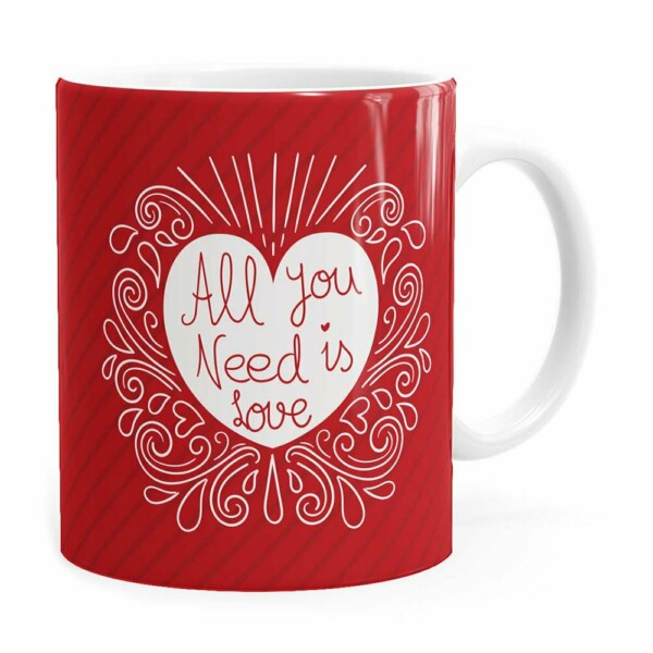 Caneca All You Need Is Love Listras Branca