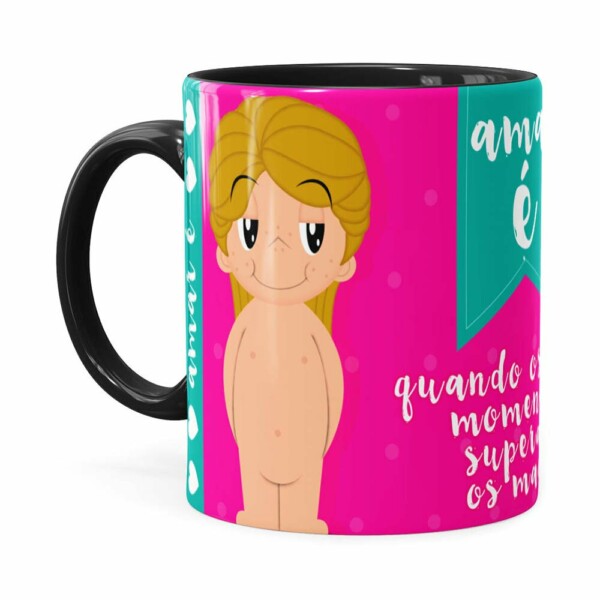 Caneca Amar é Bons Momentos Namorada Preta