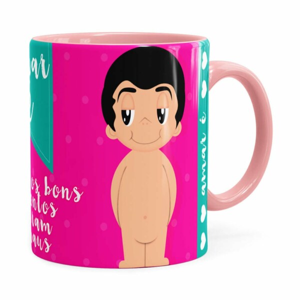 Caneca Amar é Bons Momentos Namorada Rosa