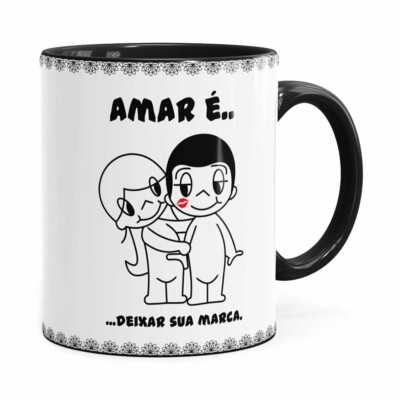 Caneca Amar é Deixar Sua Marca Preta