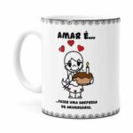 Caneca Amar é Fazer Uma Surpresa De Aniversário Branca