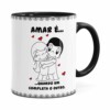 Caneca Amar é Quando Um Completa O Outro Preta