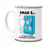 Caneca Amar é Te Deixar Vários Bilhetinhos Na Geladeira Branca