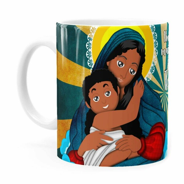 Caneca Amor De Mãe Negra Branca