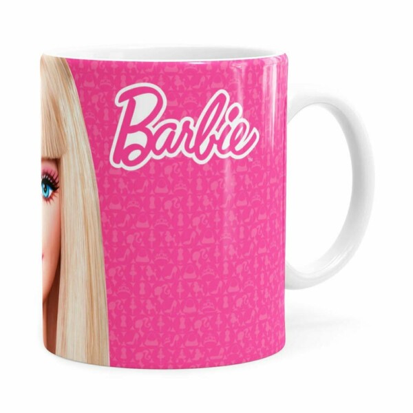 Caneca Barbie Boneca 3d Print Branca
