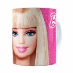 Caneca Barbie Boneca 3d Print Branca