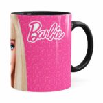 Caneca Barbie Boneca 3d Print Preta