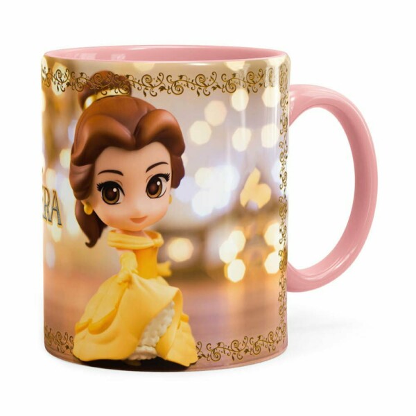 Caneca Bela E A Fera 3d Print Rosa