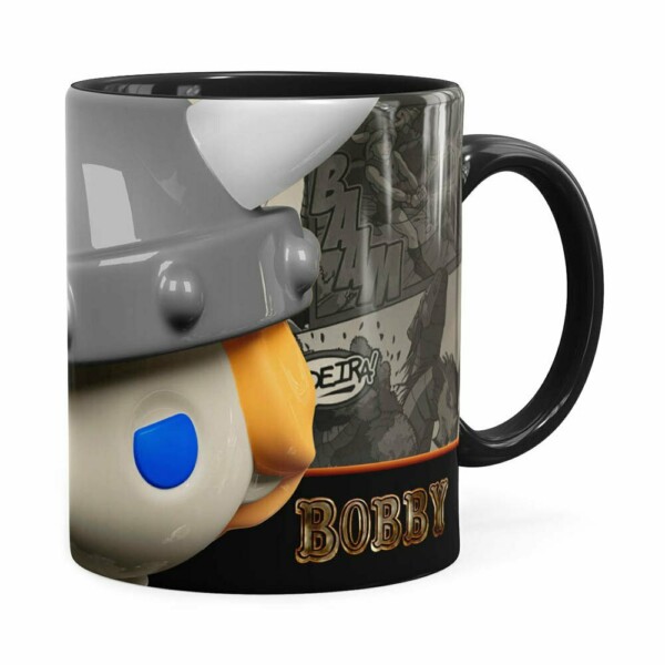 Caneca Bobby 3d Print Caverna Do Dragão Preta
